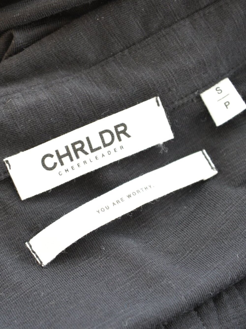CHRLDR Amrat Jersey Blouse Button Up Black Sz S - Picture 5 of 8